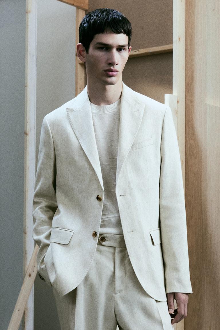 H&M Americana en mezcla de lino Regular Fit - Beige claro - HOMBRE