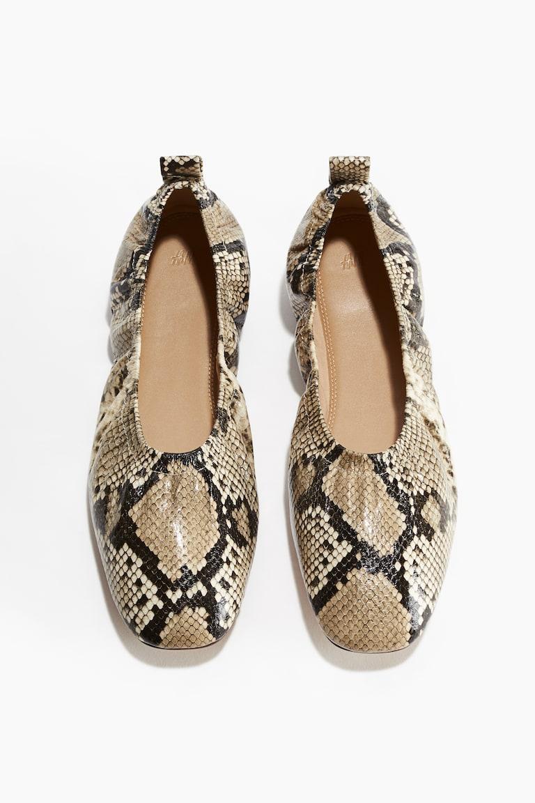 H&M Bailarinas - Beige/Diseño Piel De Serpiente - MUJER