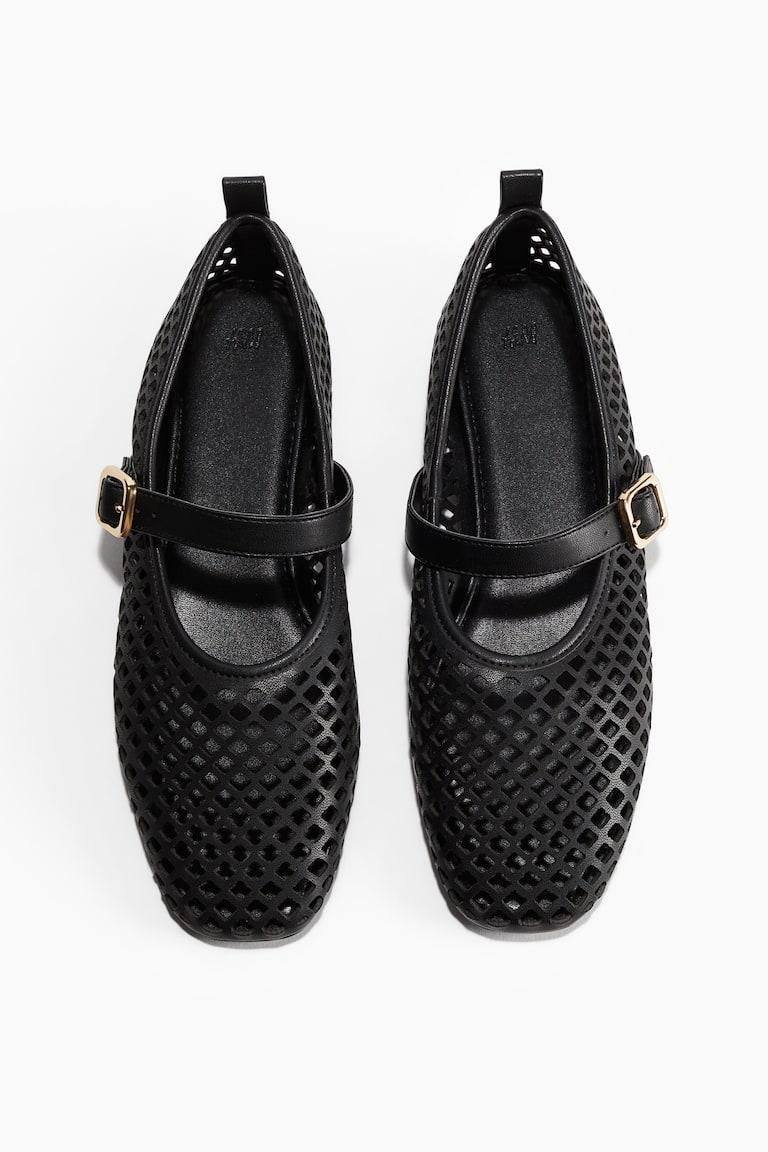 H&M Bailarinas Estilo Merceditas Con Diseño Calado - Negro - MUJER