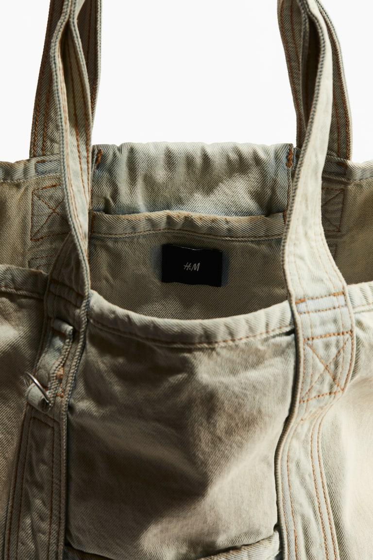 H&M Bolsa Shopper En Denim Efecto Lavado - Beige Claro - HOMBRE