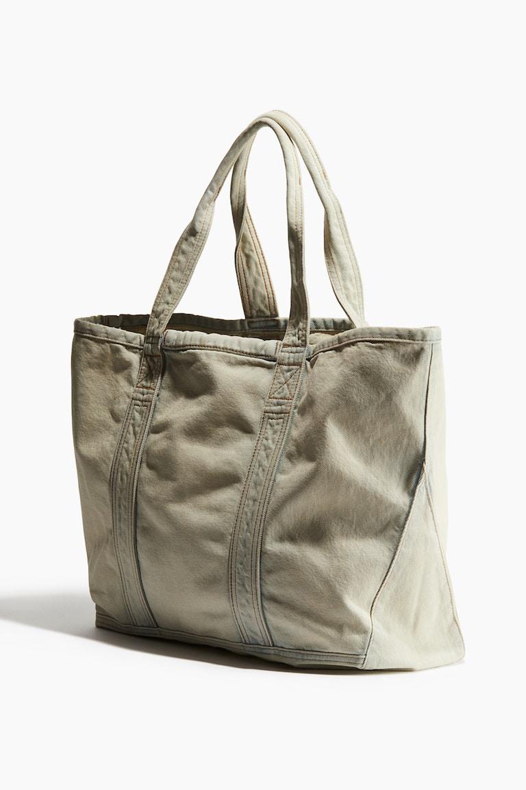 H&M Bolsa Shopper En Denim Efecto Lavado - Beige Claro - HOMBRE