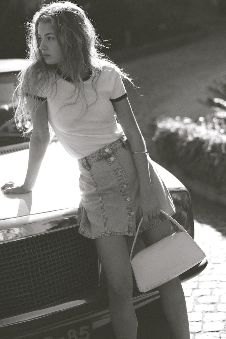 H&M Bolso de hombro con detalle entrelazado - Beige claro - MUJER