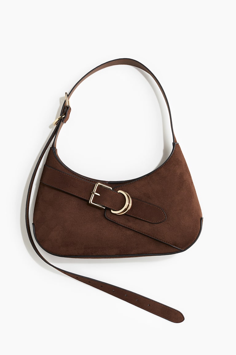 H&M Bolso de hombro con trabilla decorativa - Marrón - MUJER