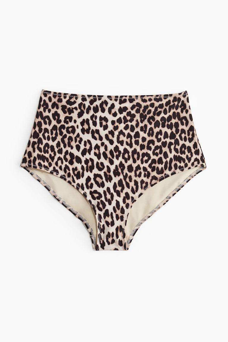 H&M Braga De Bikini High Waist - Beige/Estampado De Leopardo - MUJER