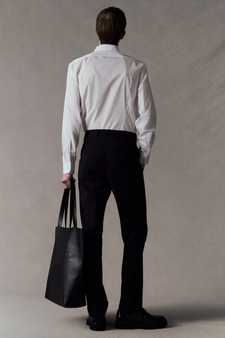 H&M Camisa De Fácil Planchado Slim Fit - Beige Claro - HOMBRE