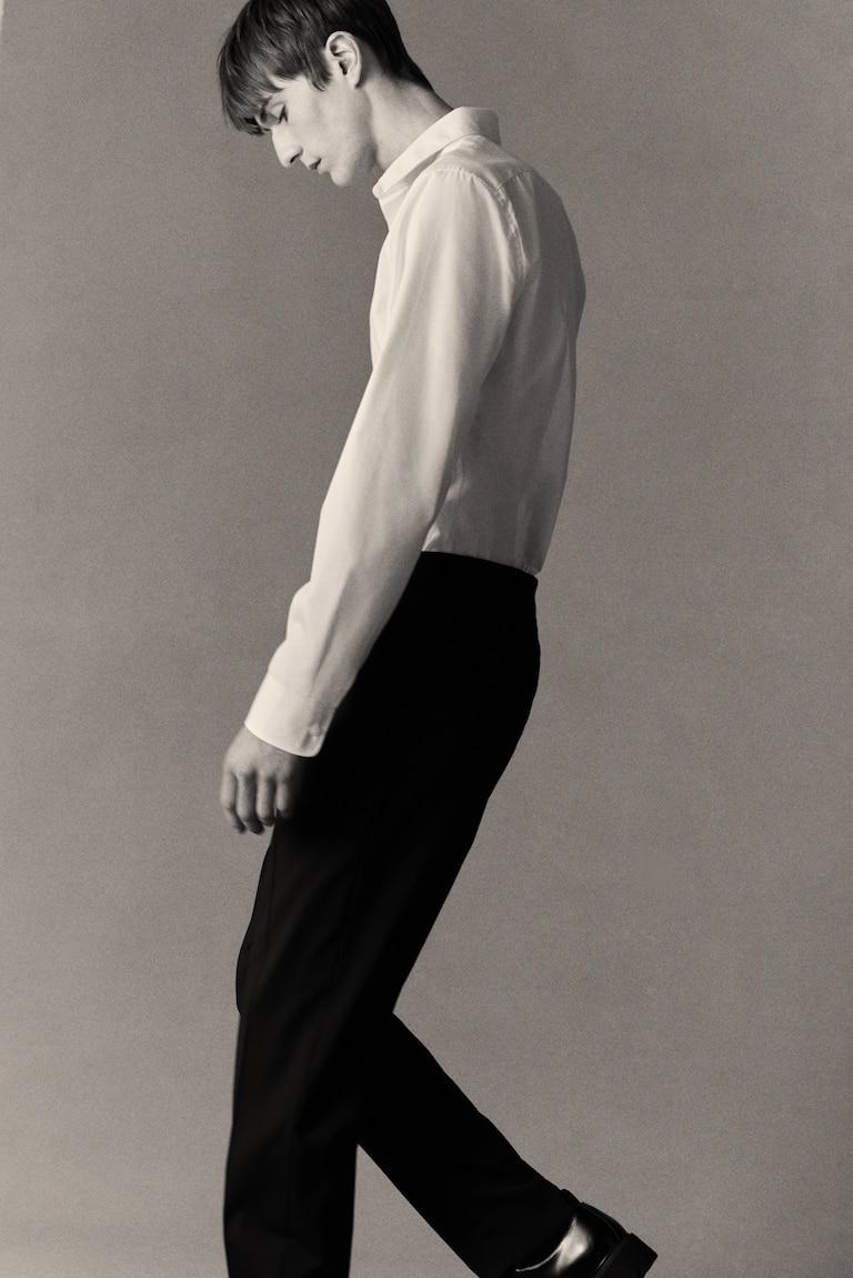 H&M Camisa De Fácil Planchado Slim Fit - Negro - HOMBRE