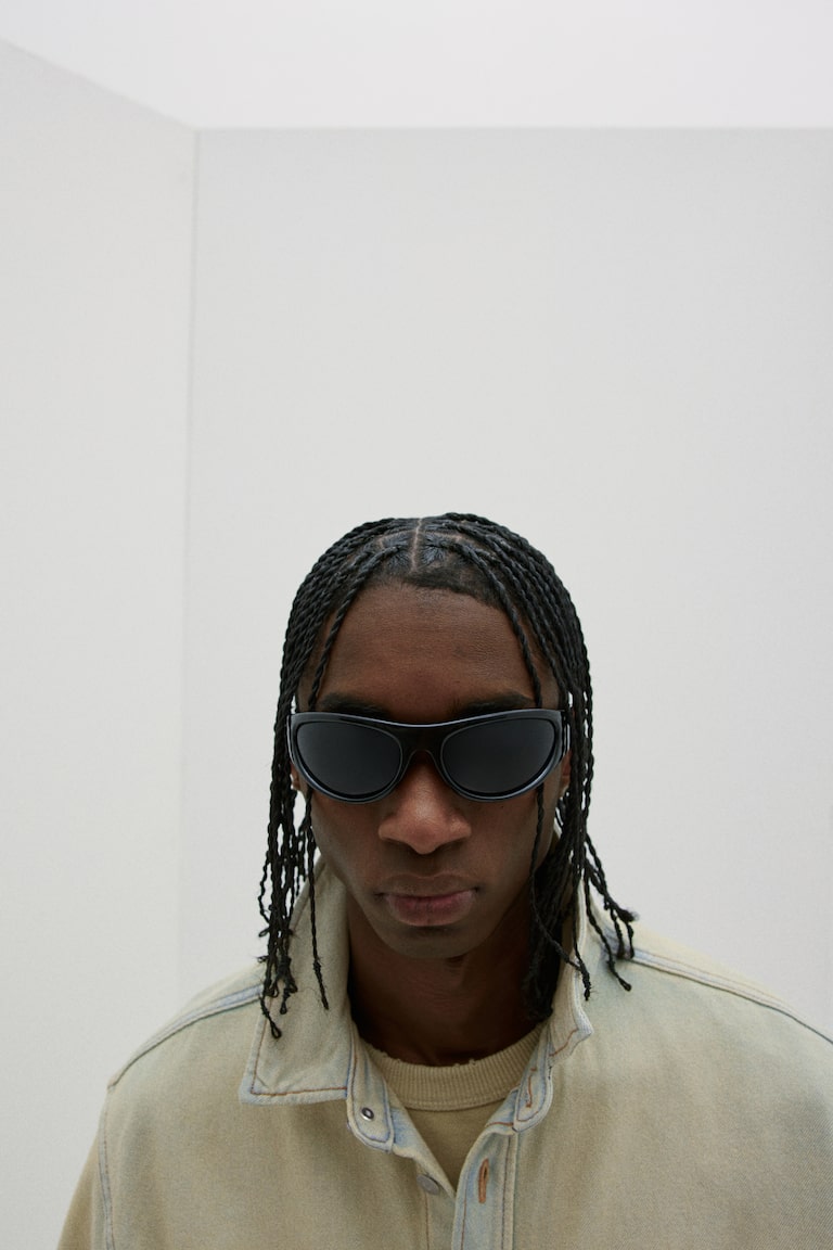 H&M Camisa Denim Oversized Fit - Gris Denim Oscuro - HOMBRE