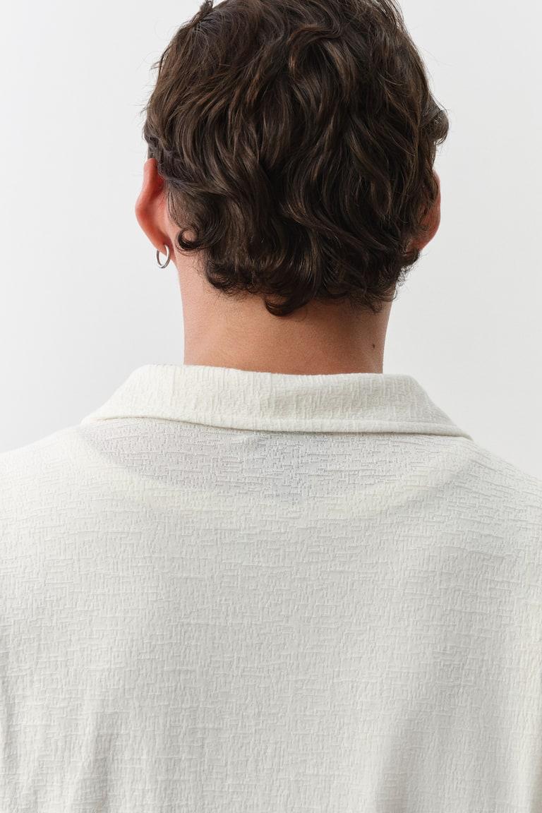 H&M Camisa Resort De Punto Regular Fit - Crema - HOMBRE