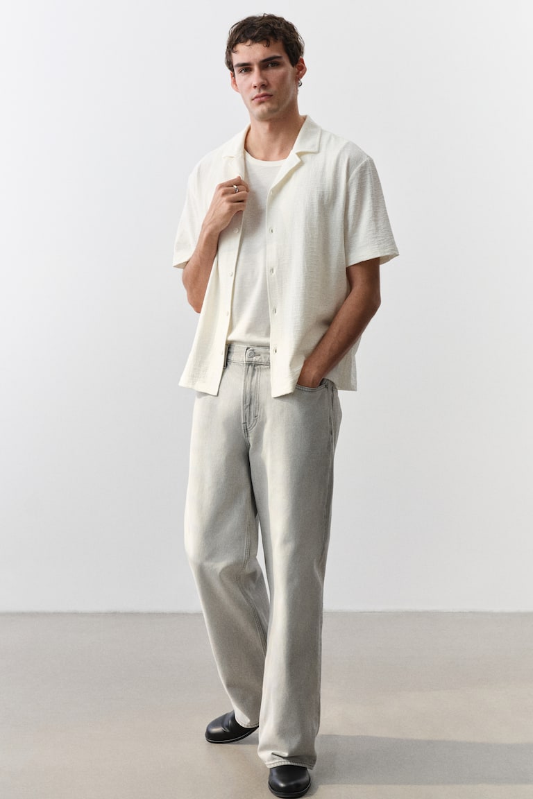 H&M Camisa Resort De Punto Regular Fit - Verde Caqui - HOMBRE