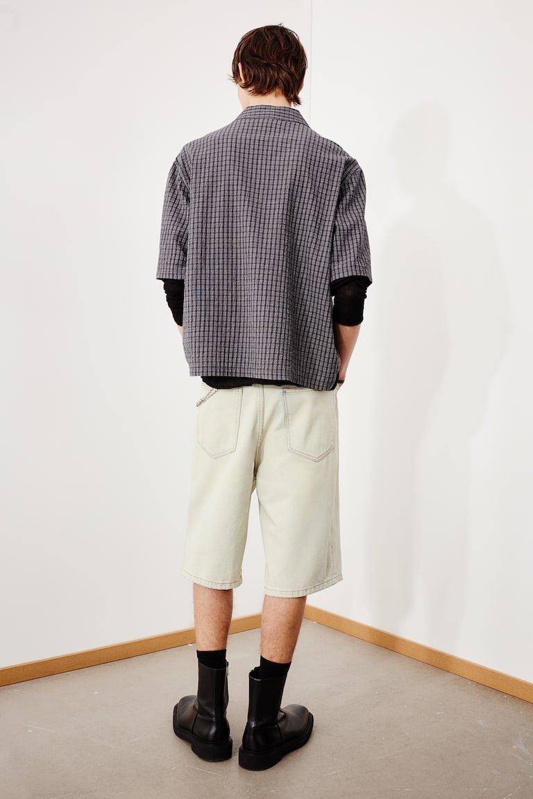 H&M Camisa Resort De Sirsaca Loose Fit - Gris Oscuro - HOMBRE