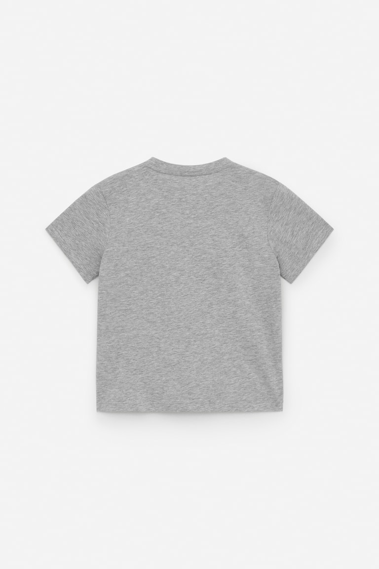 H&M Camiseta Con Cuello Redondo - Gris Jaspeado - NIÑOS