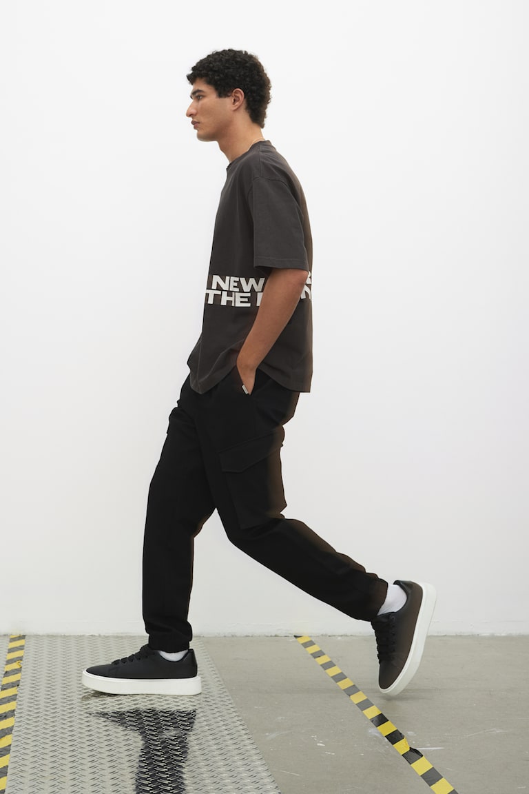 H&M Camiseta con efecto lavado Loose Fit - Crema/New York - HOMBRE