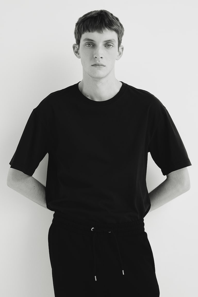 H&M Camiseta con efecto lavado Loose Fit - Negro - HOMBRE