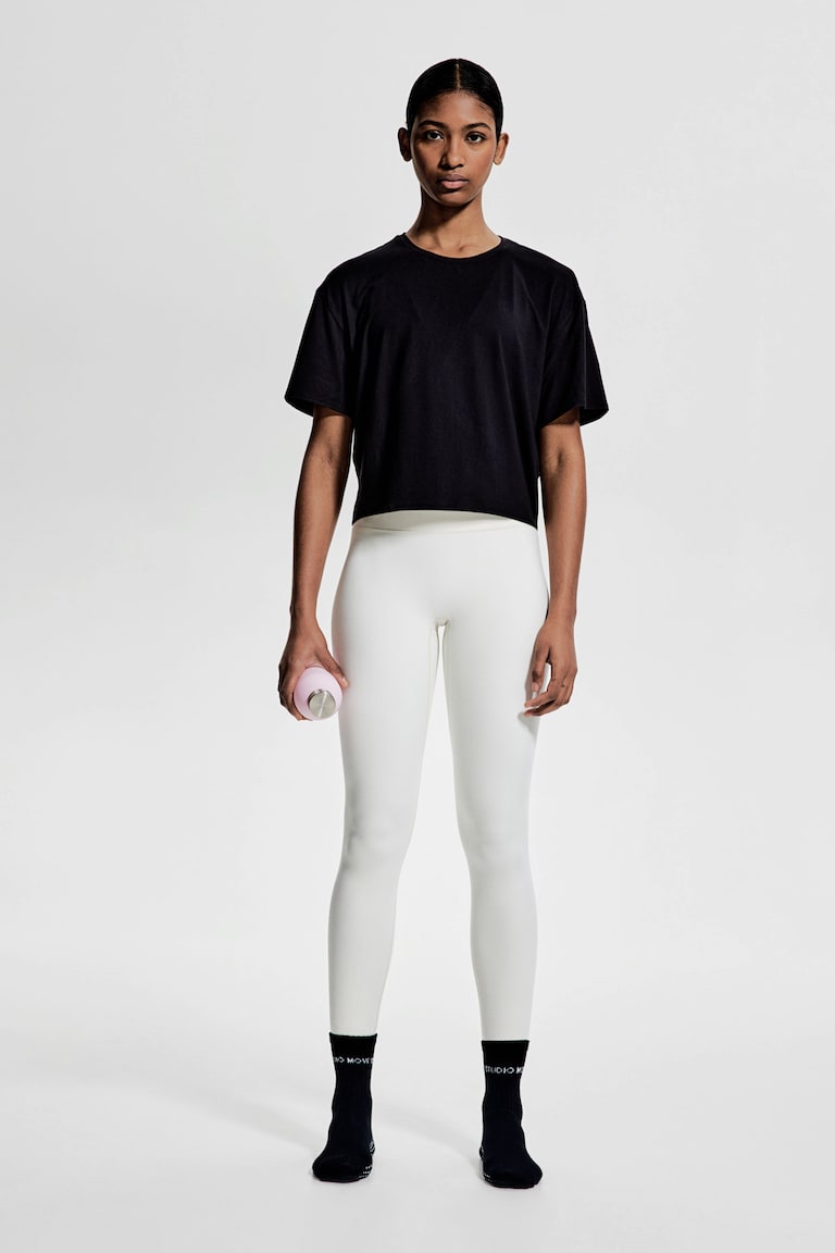 H&M Camiseta De Deporte Boxy Con DryMove™ - Blanco - MUJER