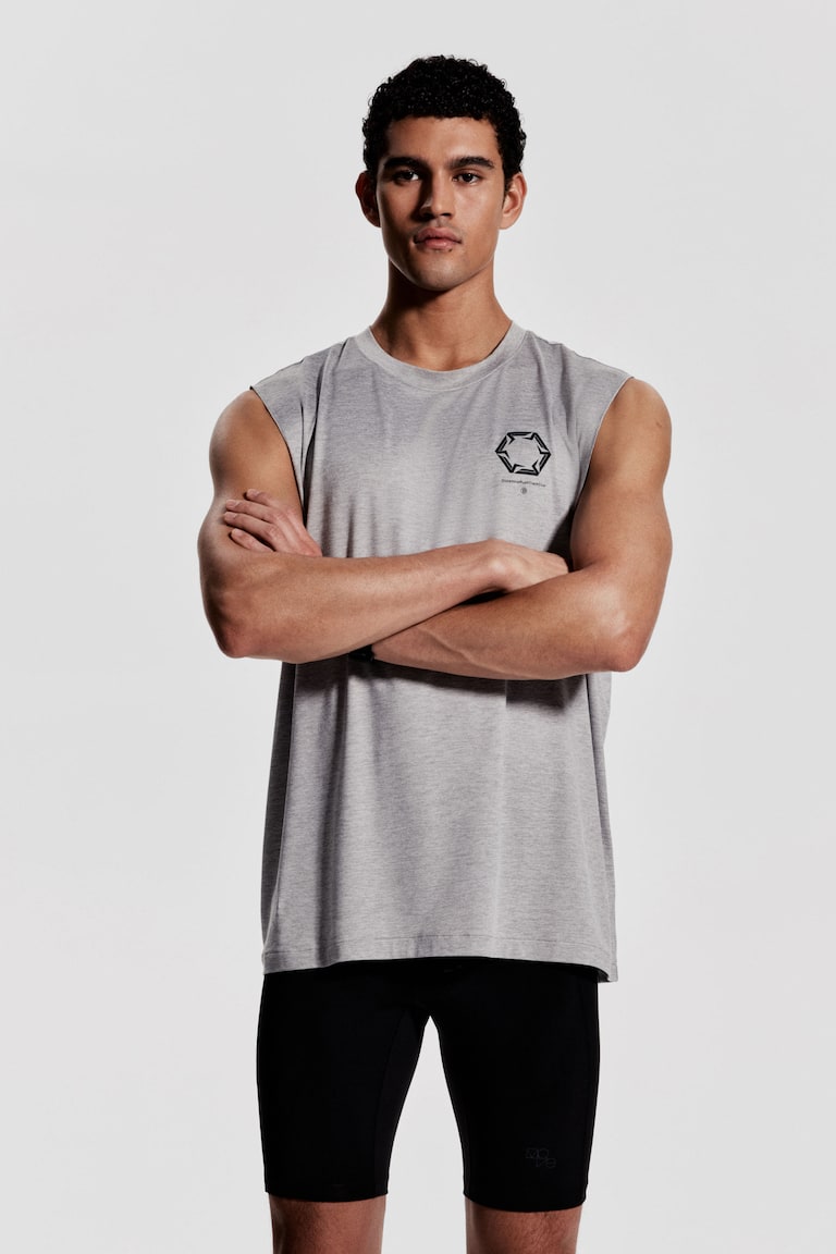 H&M Camiseta De Deporte Con DryMove™ Loose Fit - Negro/Track Club - HOMBRE