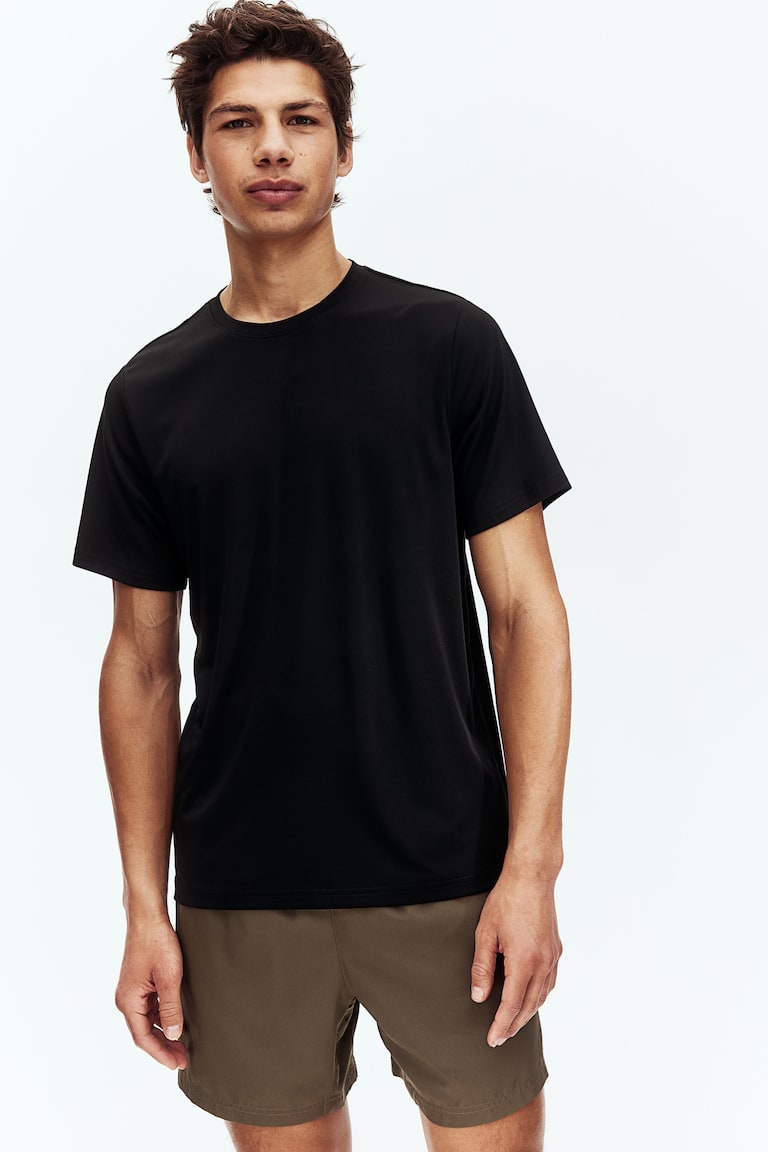 H&M Camiseta De Deporte Con DryMove™ Regular Fit - Azul Marino - HOMBRE