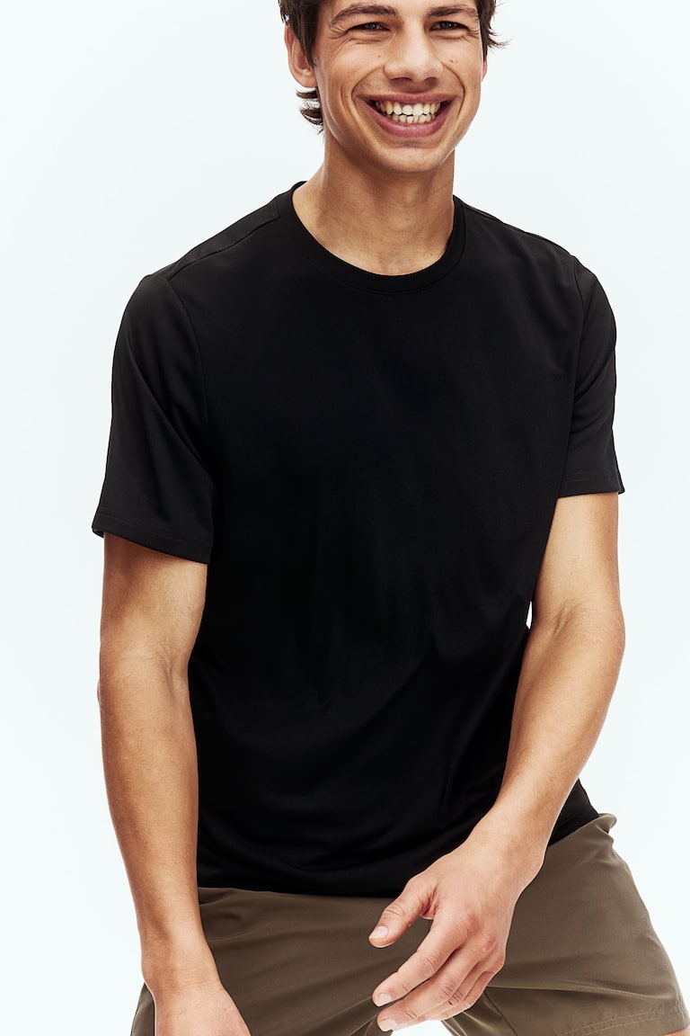 H&M Camiseta De Deporte Con DryMove™ Regular Fit - Azul Marino - HOMBRE