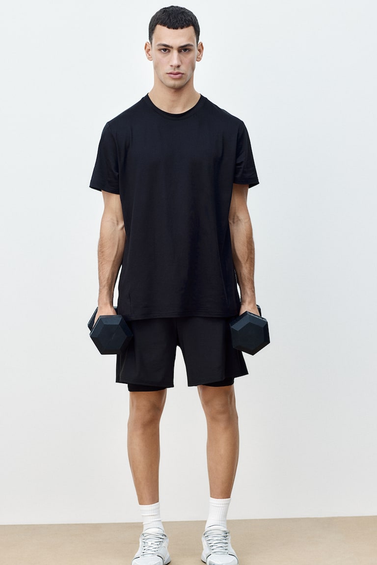 H&M Camiseta De Deporte Con DryMove™ Regular Fit - Negro - HOMBRE