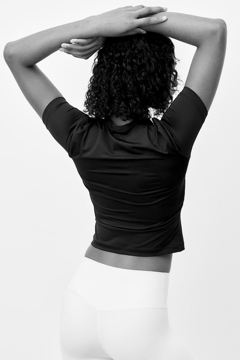 H&M Camiseta De Deporte Cropped Con DryMove™ - Amarillo - MUJER