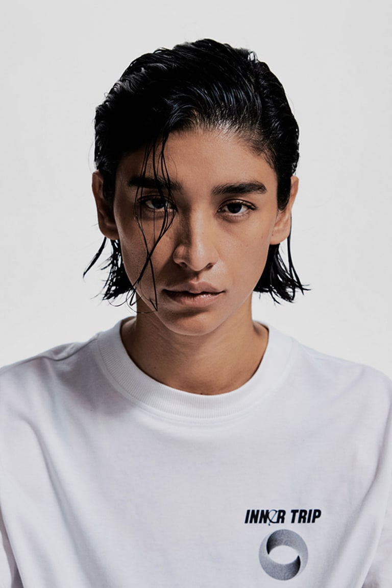 H&M Camiseta De Deporte De Manga Larga Con DryMove™ - Blanco/Inner Trip - MUJER