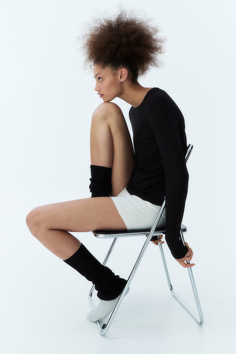 H&M Camiseta De Deporte De Manga Larga En DryMove™ - Crema - MUJER