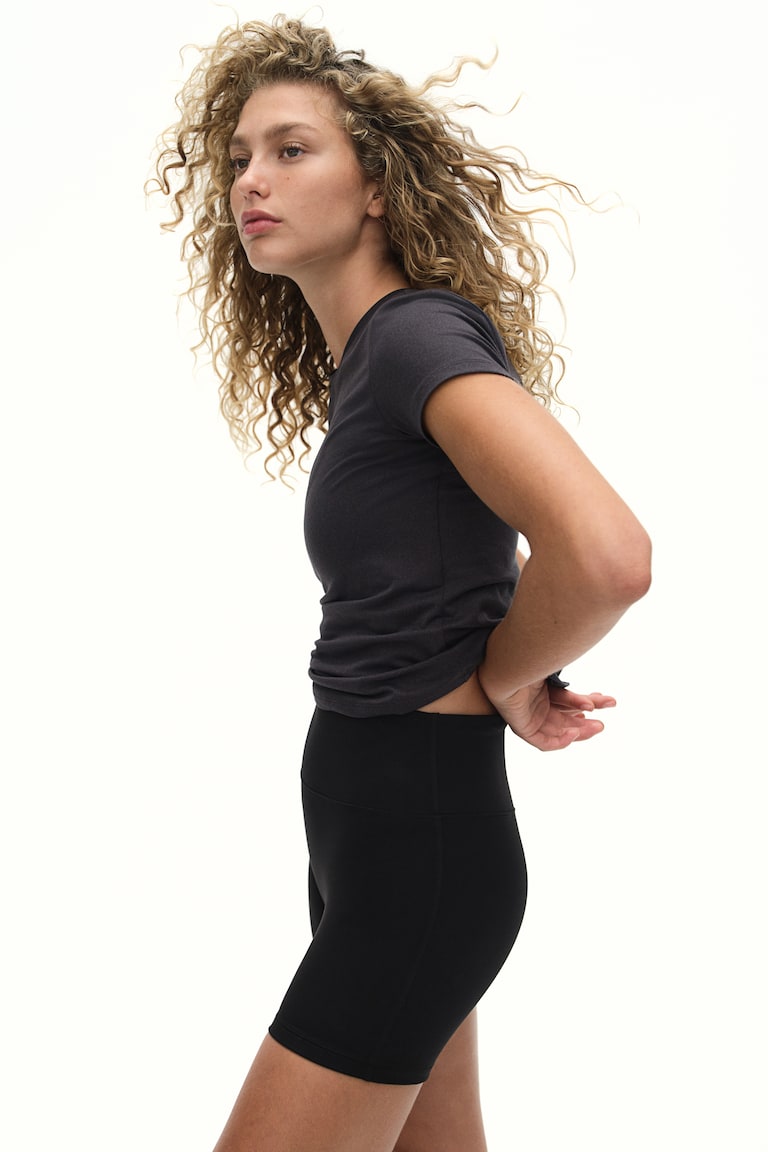 H&M Camiseta De Deporte En DryMove™ - Gris Oscuro - MUJER