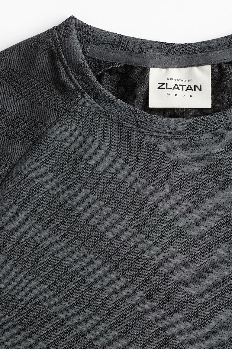 H&M Camiseta De Deporte En DryMove™ Regular Fit - Negro/Estampado - HOMBRE