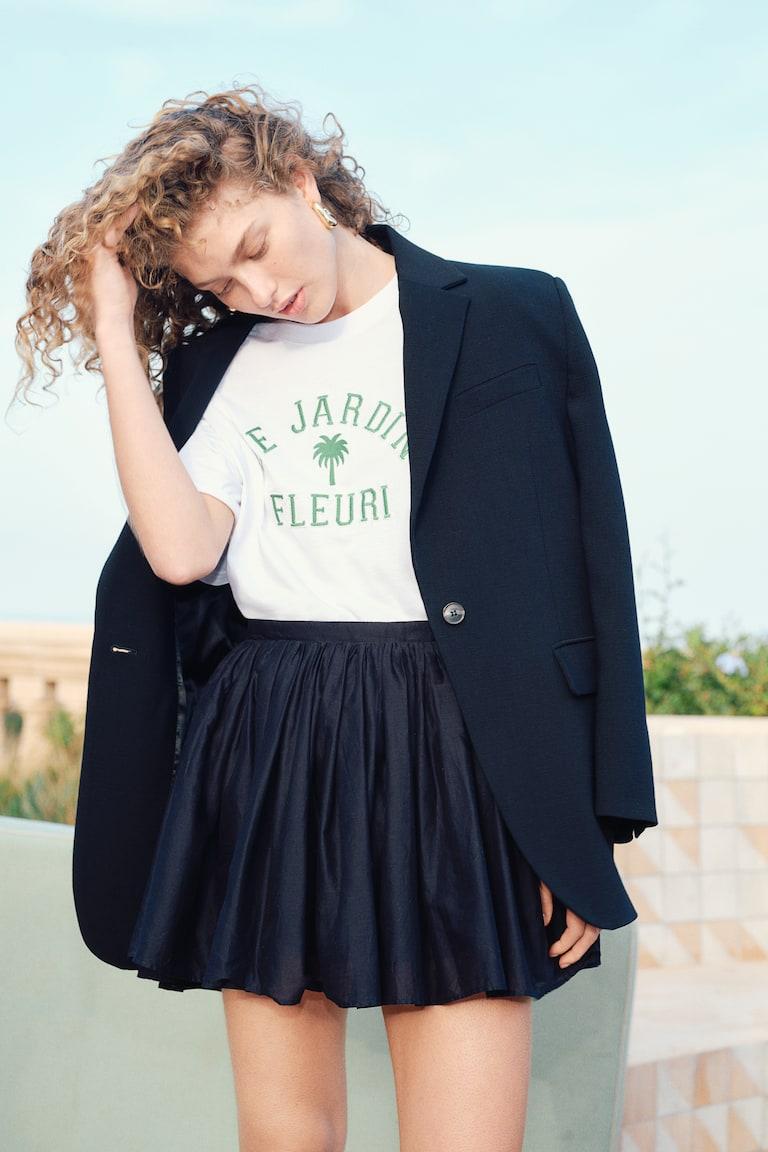 H&M Camiseta oversize - Azul marino/Silver Lake - MUJER