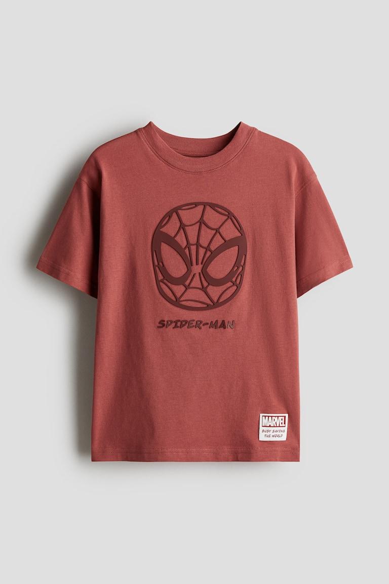 H&M Camiseta Oversize Con Motivo Estampado - Rojo Empolvado/Spiderman - NIÑOS