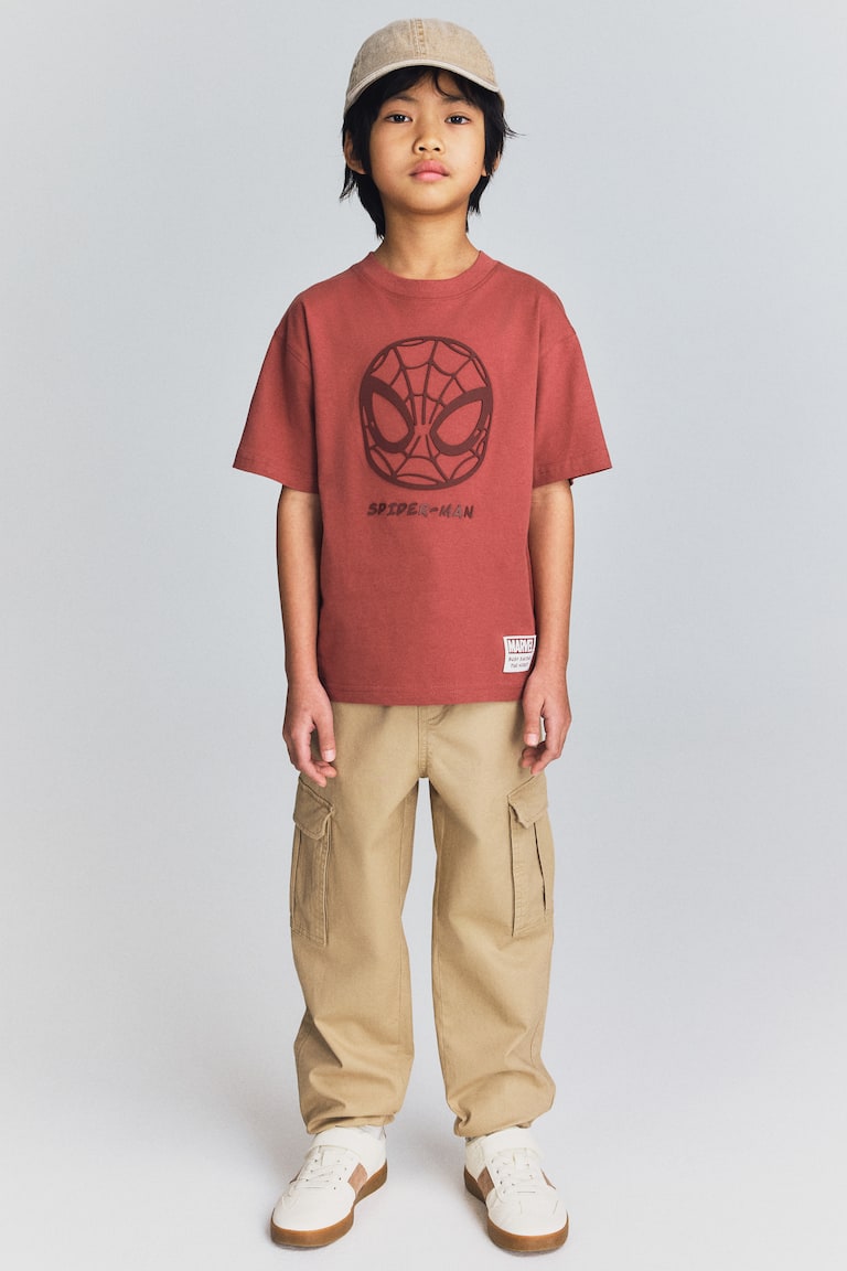 H&M Camiseta Oversize Con Motivo Estampado - Verde Caqui Claro/Mickey Mouse - NIÑOS