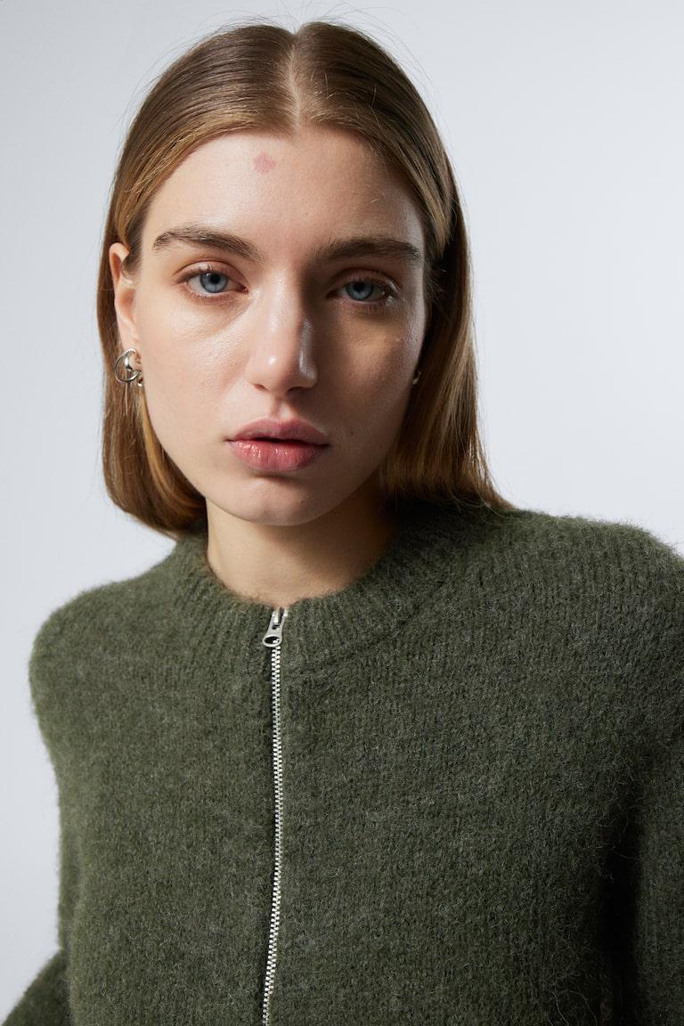 H&M Cárdigan De Punto Entallado - Azul Jaspeado - MUJER