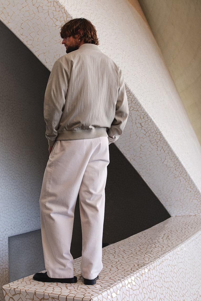 H&M Cazadora Bomber En Mezcla De Lyocell Regular Fit - Beige Grisáceo - HOMBRE