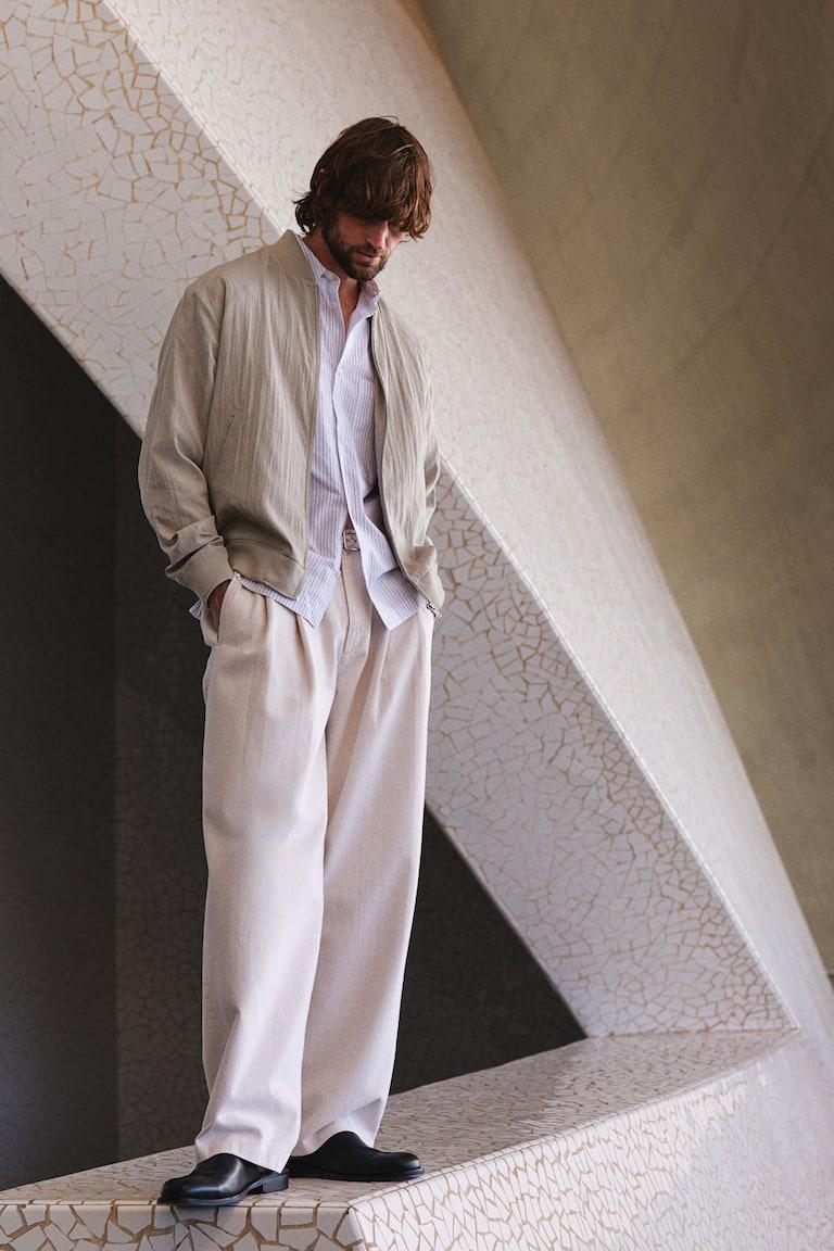 H&M Cazadora Bomber En Mezcla De Lyocell Regular Fit - Gris Oscuro - HOMBRE