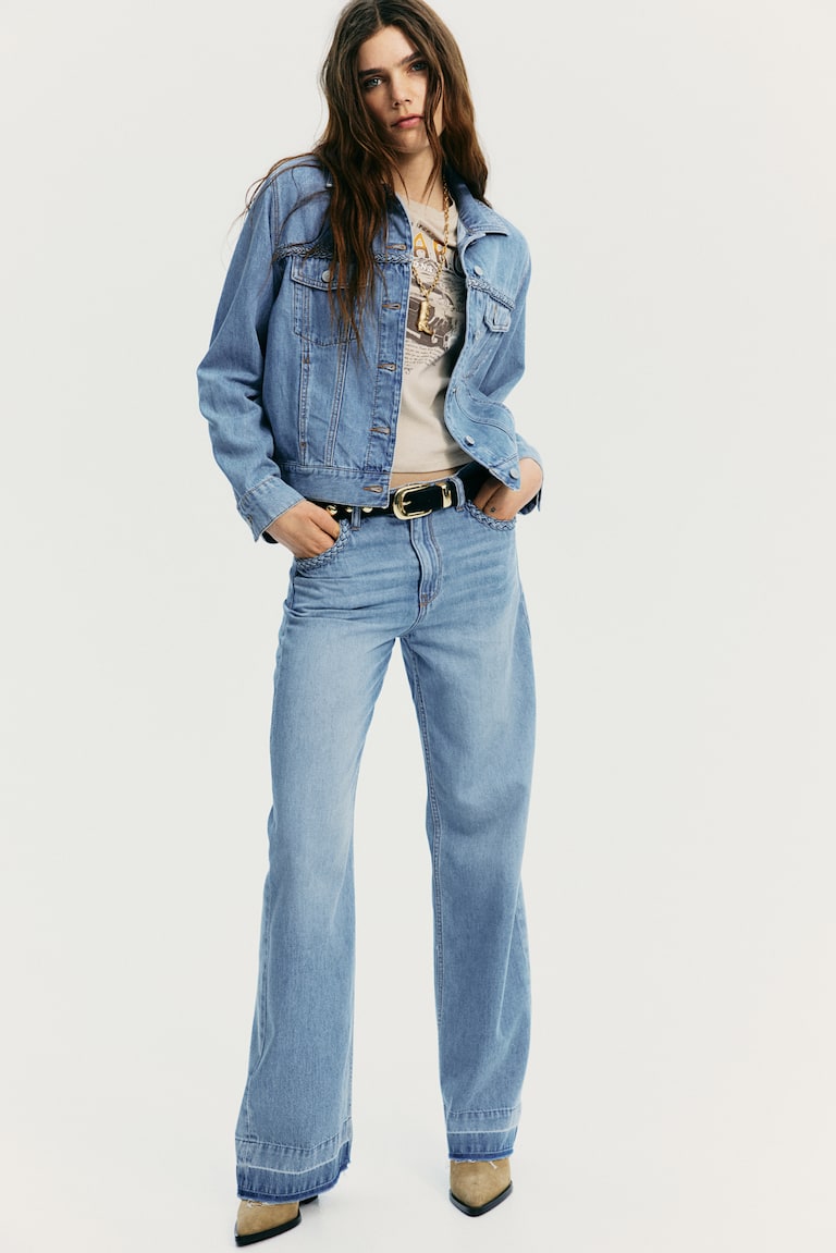 H&M Cazadora Denim - Azul Denim/Raya Diplomática - MUJER