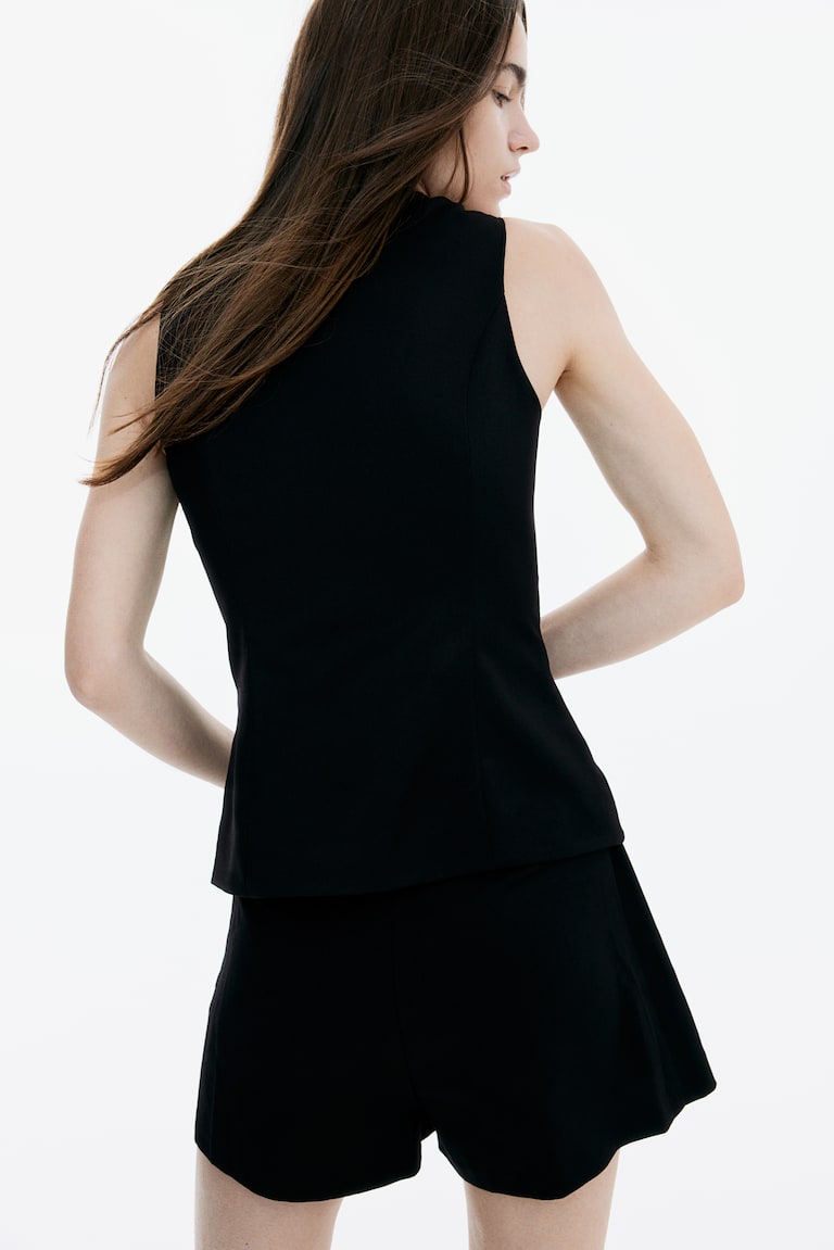 H&M Chaleco De Traje - Beige Claro/Raya Diplomática - MUJER