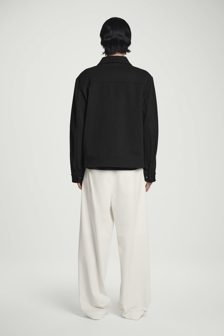 H&M CHAQUETA CAMISERA DE PUNTO Y SARGA - CAQUI OSCURO - HOMBRE