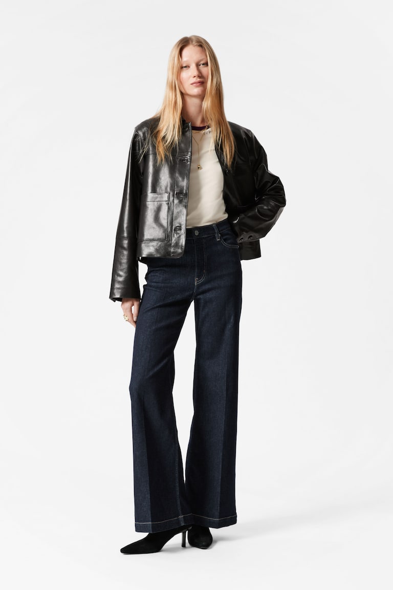 H&M Chaqueta con bolsillo de parche - Ante beige - MUJER