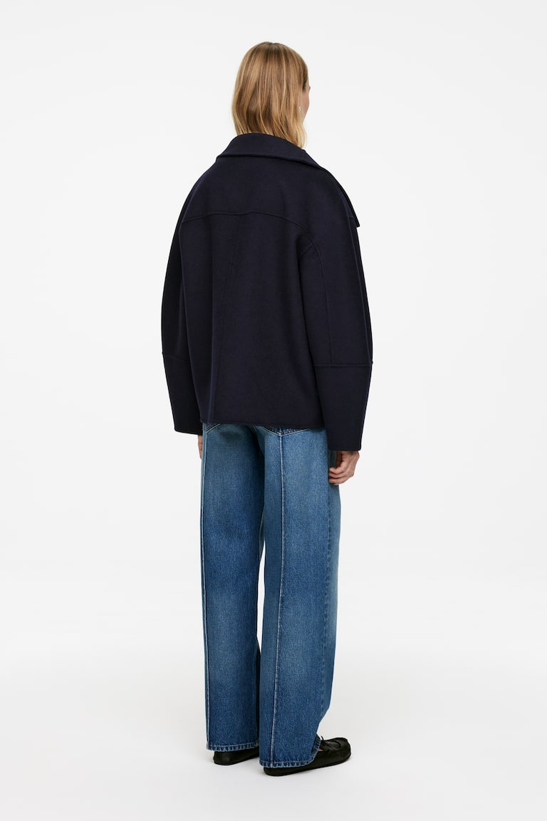 H&M Chaqueta De Doble Faz En Mezcla De Lana - Azul Oscuro - MUJER