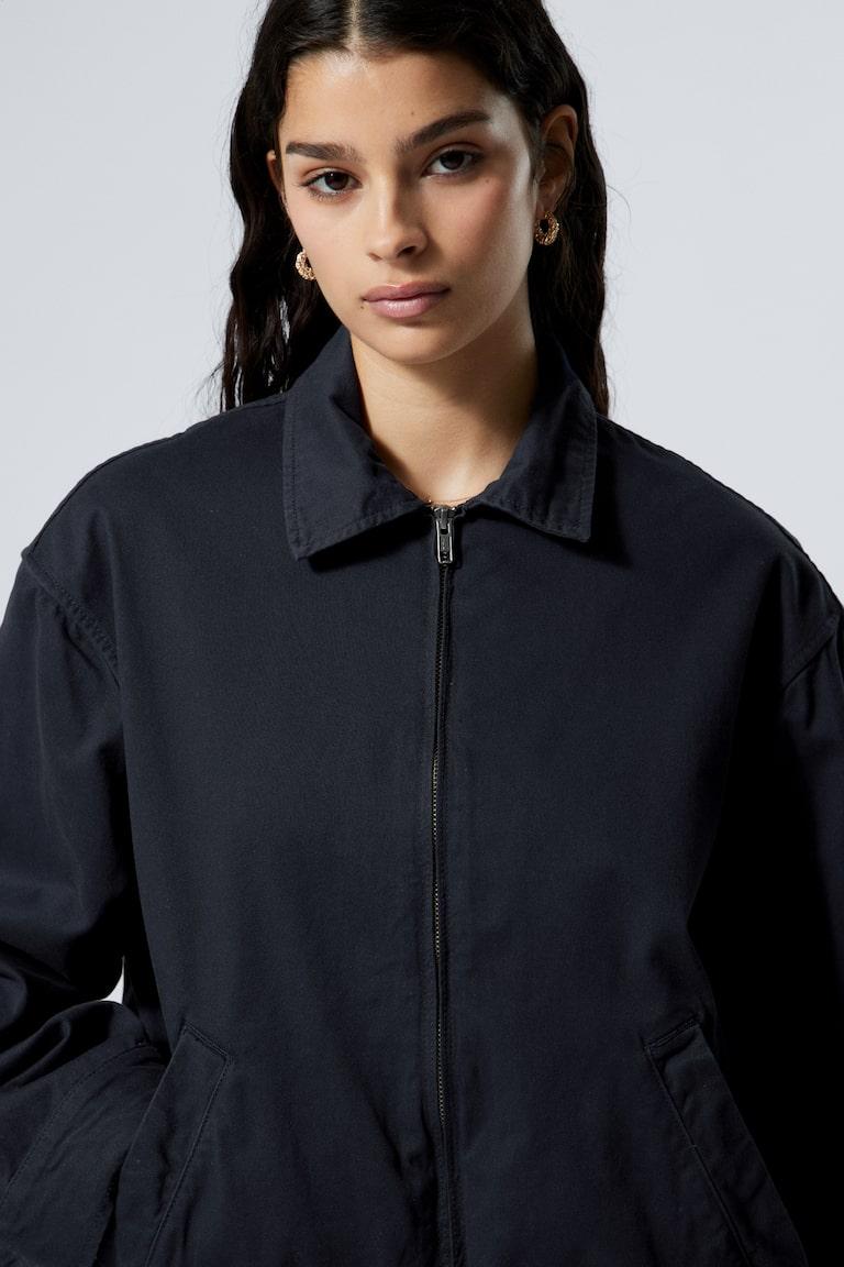 H&M Chaqueta Holgada Con Cremallera Y Sarga De Algodón - Azul Oscuro - MUJER