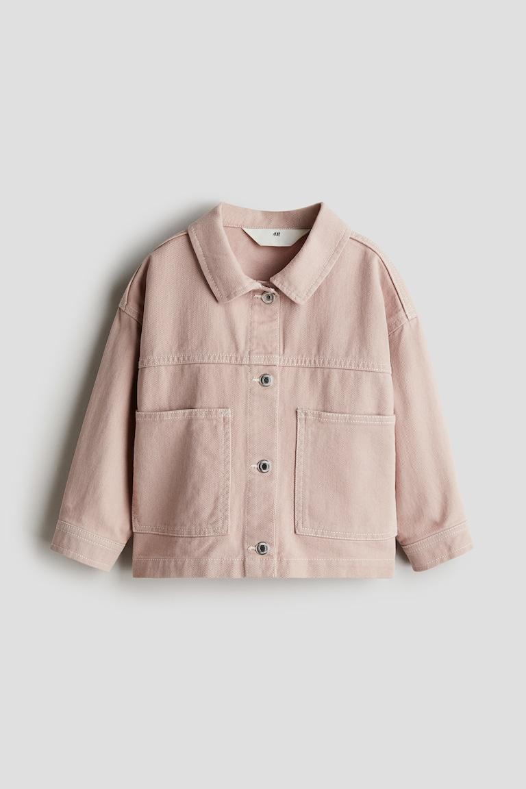 H&M Chaqueta oversize en sarga de algodón - Blanco/Floral - NIÑOS