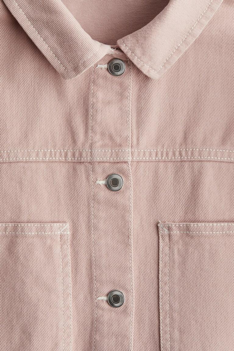 H&M Chaqueta Oversize En Sarga De Algodón - Rosa Empolvado - NIÑOS