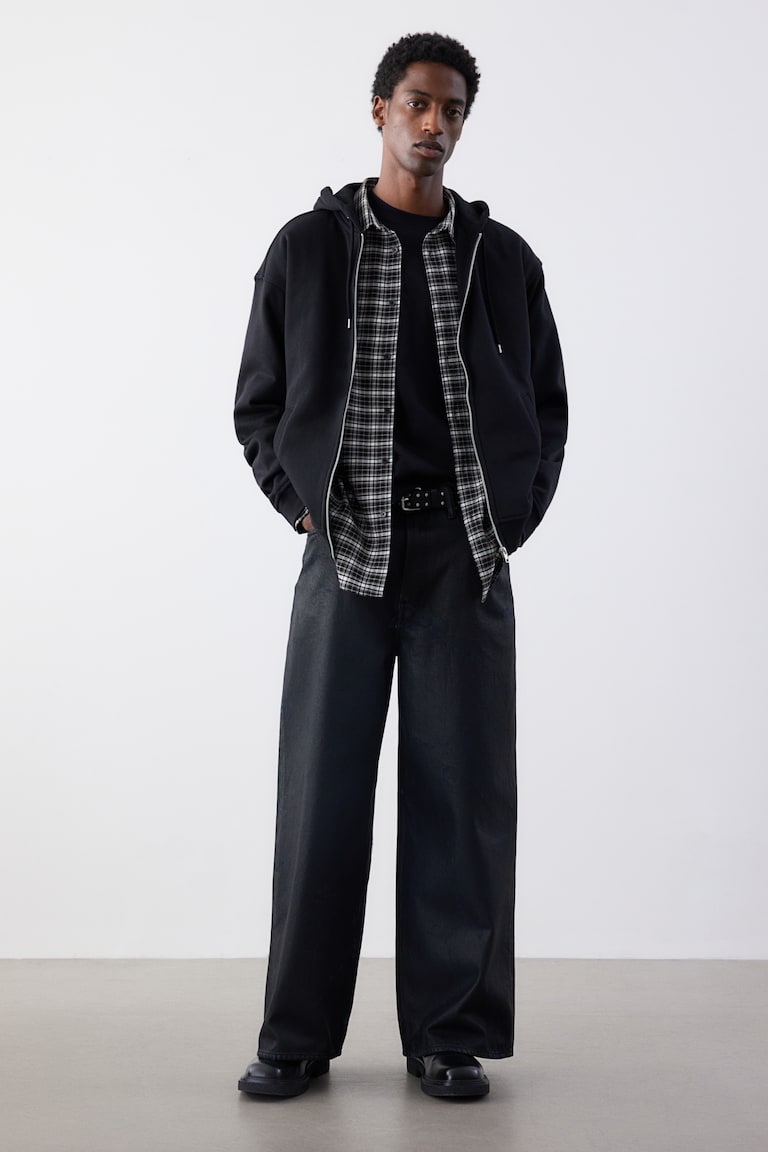 H&M Chaqueta Sudadera Con Cremallera Loose Fit - Azul Oscuro - HOMBRE