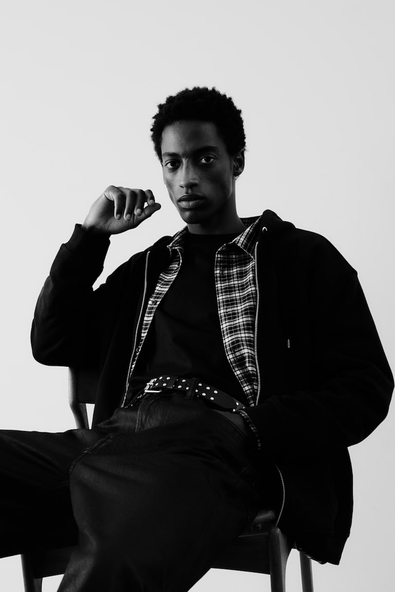 H&M Chaqueta Sudadera Con Cremallera Loose Fit - Azul Oscuro - HOMBRE