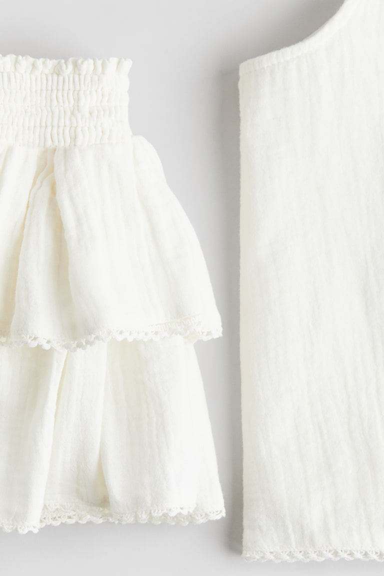 H&M Conjunto De 2 Piezas En Muselina De Algodón - Amarillo Claro - NIÑOS