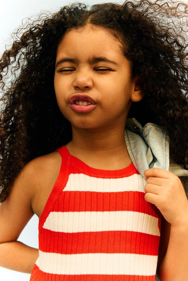 H&M Conjunto De 2 Piezas En Punto De Canalé - Azul/Rayas - NIÑOS