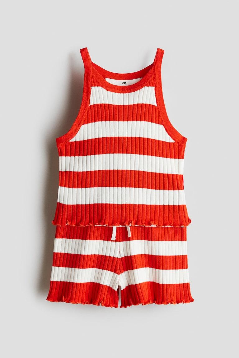 H&M Conjunto De 2 Piezas En Punto De Canalé - Rosa - NIÑOS
