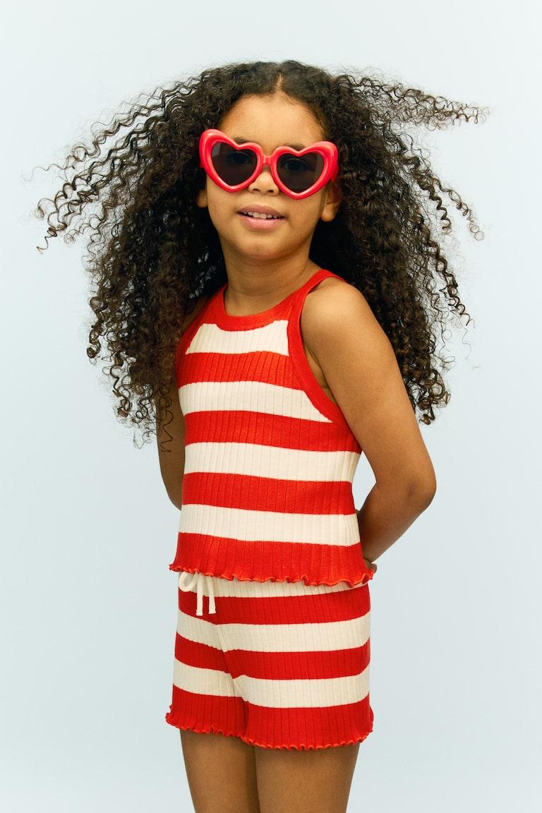 H&M Conjunto de 2 piezas en punto de canalé - Rosa - NIÑOS