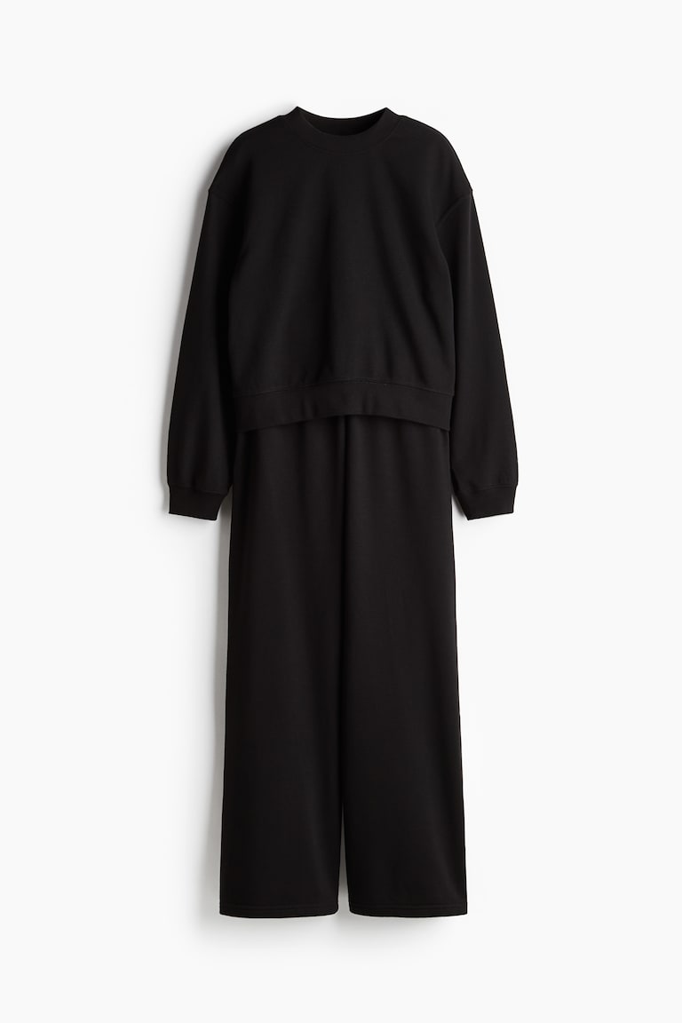 H&M Conjunto De 2 Piezas En Tejido Sudadera - Gris Claro Jaspeado - MUJER