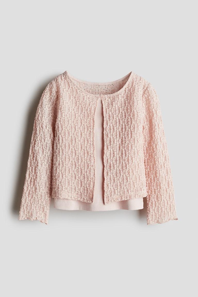 H&M Conjunto de camiseta y cárdigan - Azul claro - NIÑOS