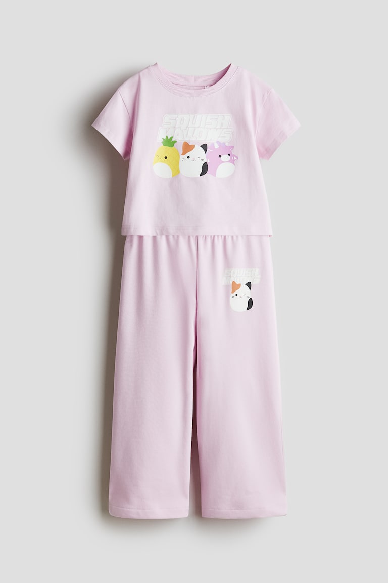 H&M Conjunto De Camiseta Y Joggers Con Estampado - Azul/Pata Daisy - NIÑOS